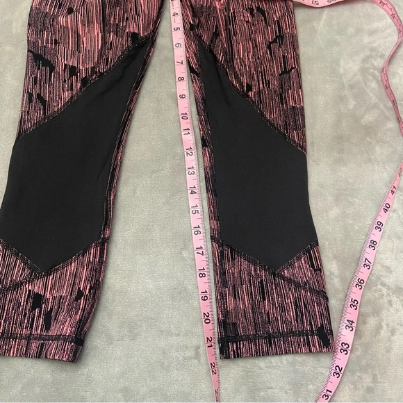 Lululemon Pace Rival Crop Leggings Down Pour Electric Coral Black 27027 - Picture 5 of 7